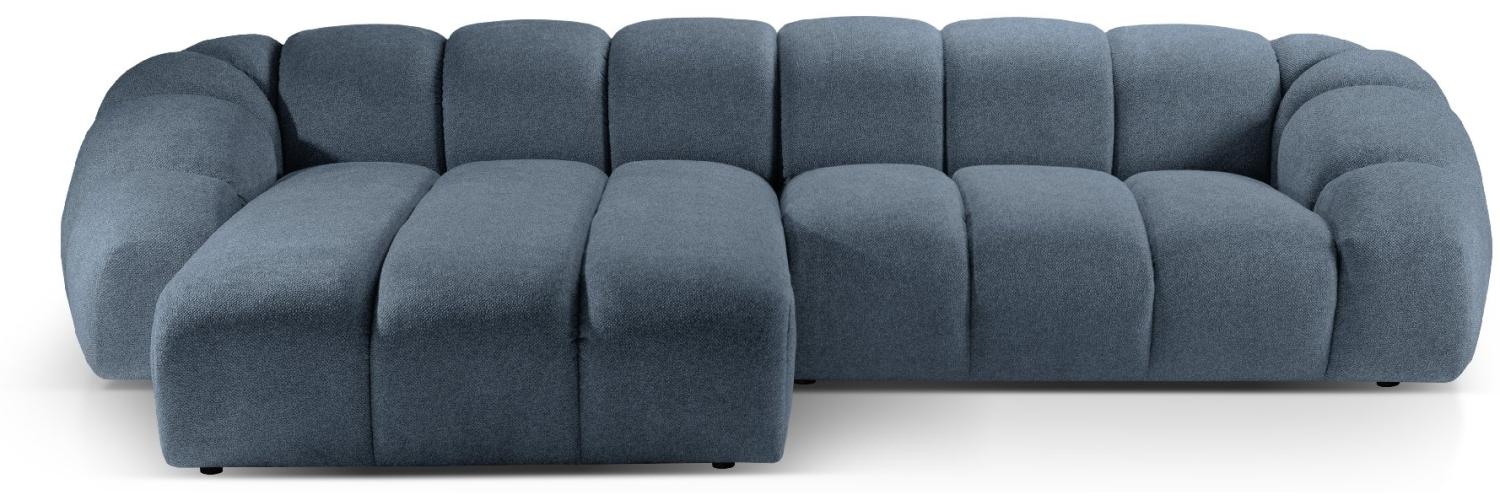 Micadoni Ecksofa Diana 4-Sitzer Links Strukturierter Samtstoff Jeansblau Bild 1