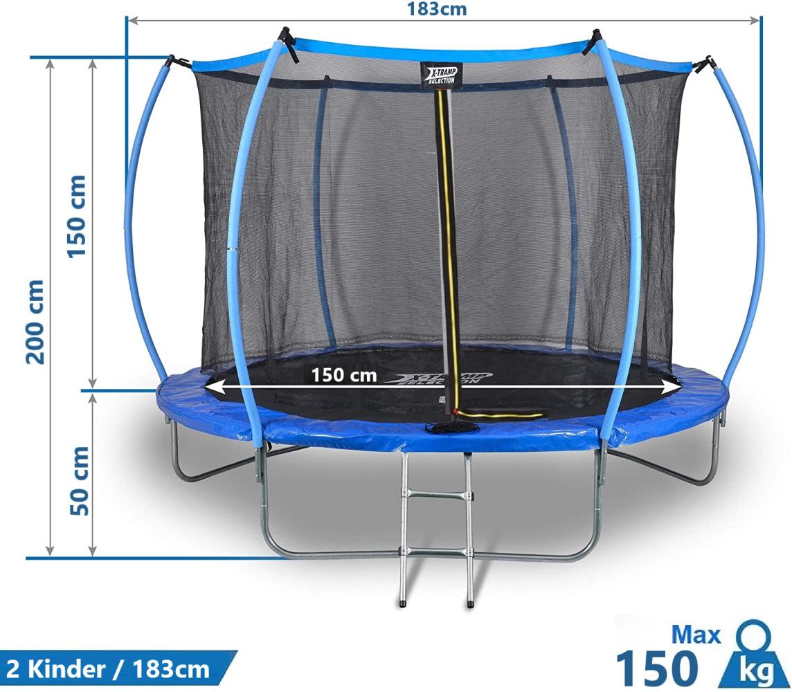 Sena "Dunlop" Gartentrampolin mit Netz Ø 183cm, Kindertrampolin Trampolin groß Bild 1