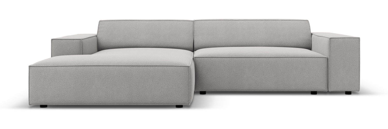 Micadoni Ecksofa Jodie 3-Sitzer Links Strukturierter Stoff Hellgrau Bild 1