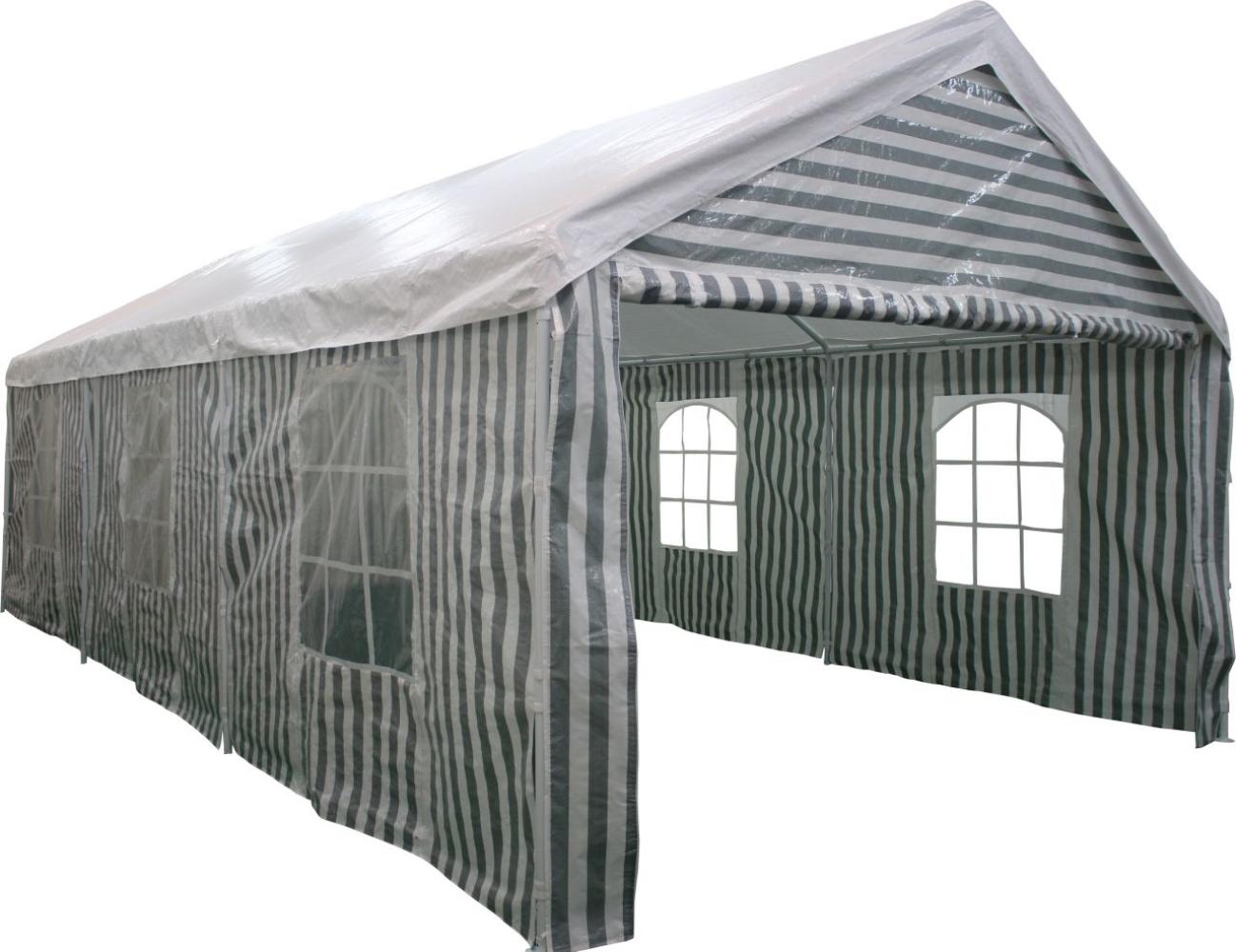 TrendLine Pavillon Großraumzelt 4x8m grün-weiß Partyzelt Gartenzelt Bierzelt Bild 1