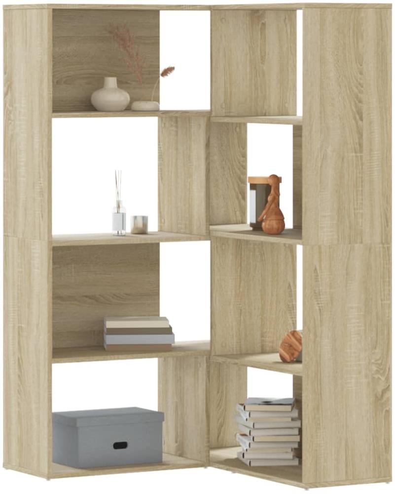 vidaXL Eck-Bücherregal 4 Etagen Sonoma Eiche 85x85x140cm Holzwerkstoff 3307812 Bild 1