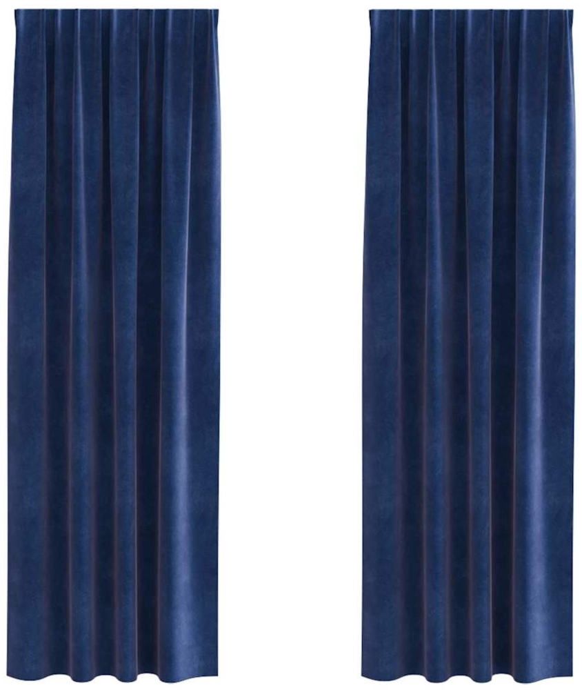 vidaXL Verdunkelungsvorhänge 2 pcs Dunkelblau 140 x 260 cm Samt 4107202 Bild 1