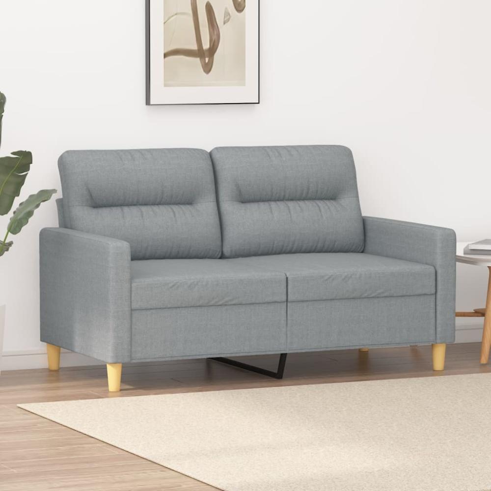 vidaXL 2-Sitzer-Sofa Hellgrau 120 cm Stoff 359227 Bild 1