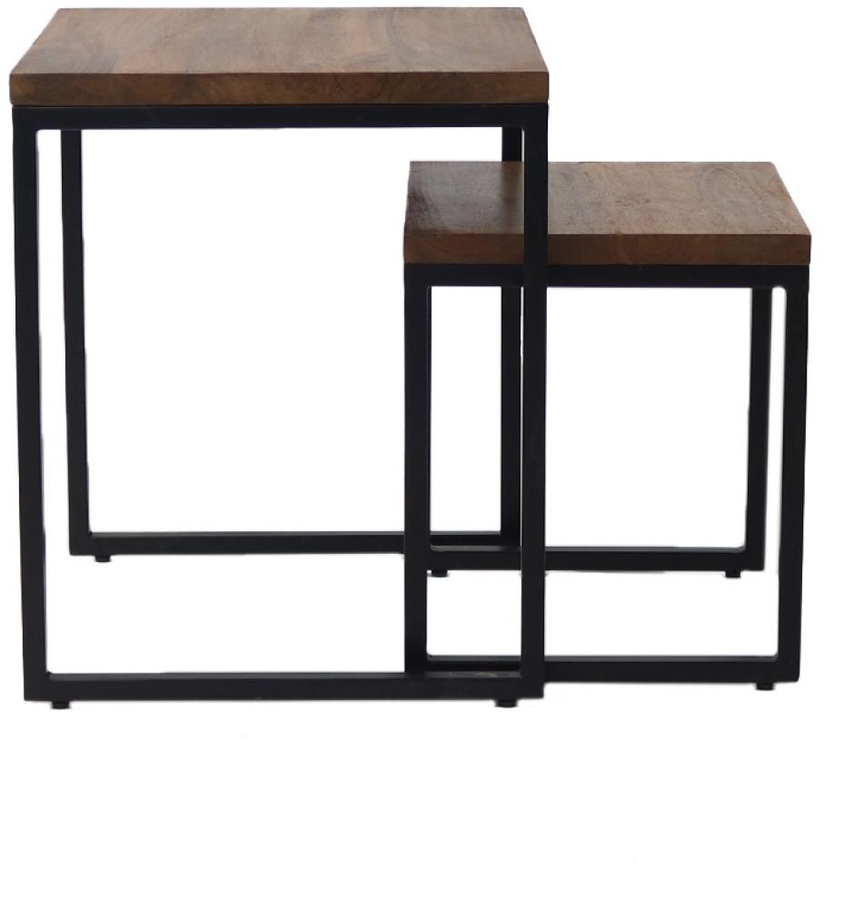 Bronx71 'Willis' 2er-Set Couchtisch, Mangoholz Bild 1