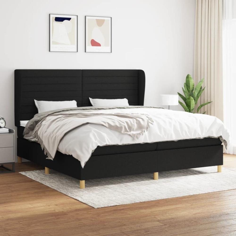 Boxspringbett mit Matratze Stoff Schwarz 200 x 200 cm, Härtegrad: H2 [3128631] Bild 1