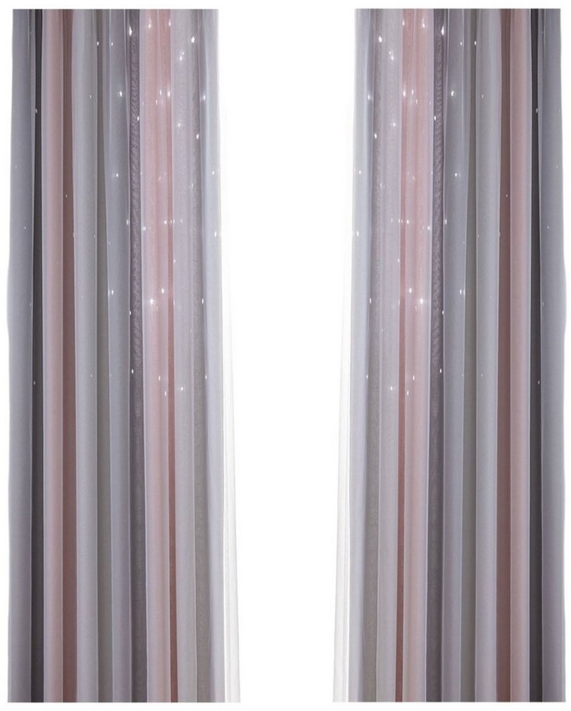 OKWISH Verdunkelungsvorhang 2er Set Curtains Farbverlauf Vorhänge Tüllvorhänge Set, Ösen (2 St), verdunkelnd, Polyester, Schlafzimmer Thermovorhang Ösen Wärmeisolierend gegen Kälte Blickdicht Bild 1