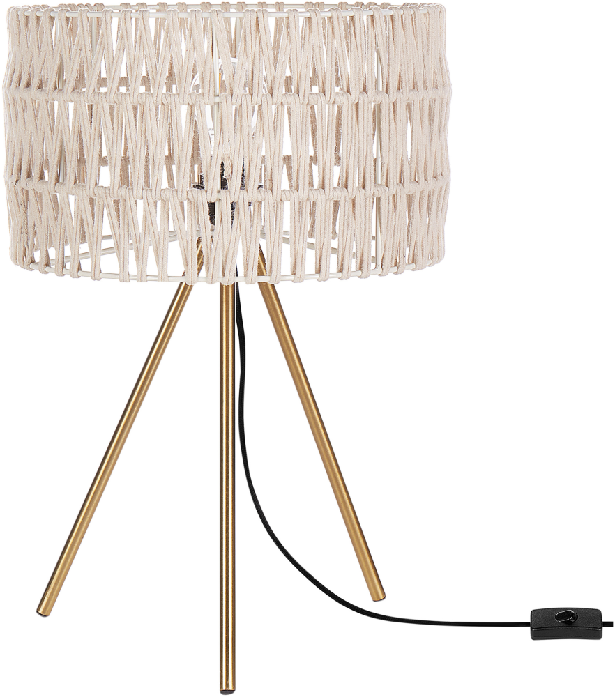 'Culebra' Tischlampe Trommelform Metall beige gold, 33 x 33 x 50 cm Bild 1