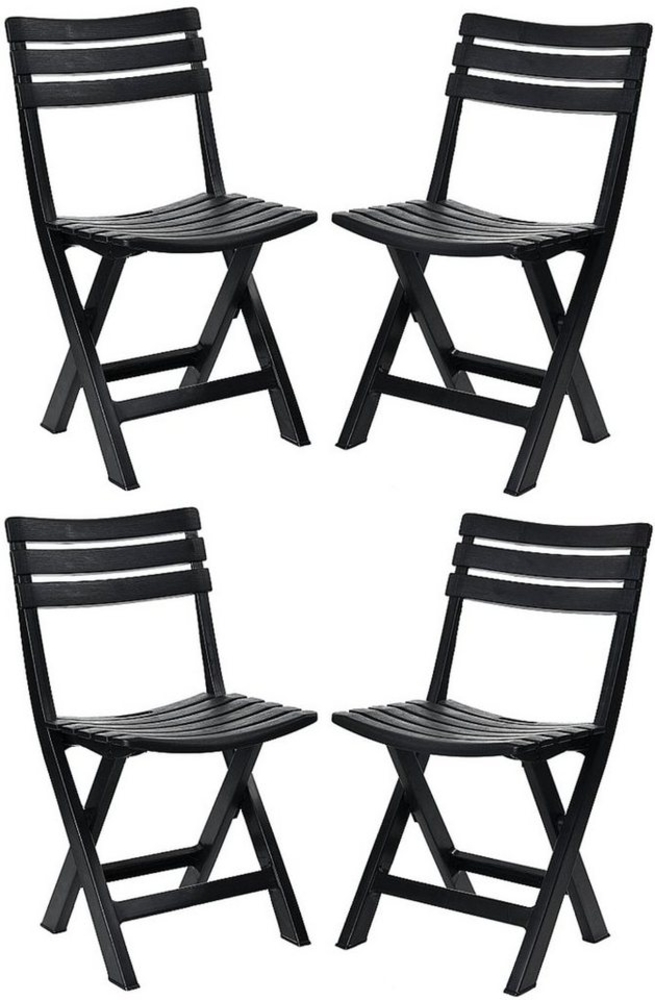 Progarden Klappstuhl Balkonstuhl Gartenstuhl Campingstuhl Stuhl 78x44x42cm Anthrazit (Set, 4 St), UV-Beständig, Robust, Wetterfest, Made in Italy, Hochwertig Bild 1