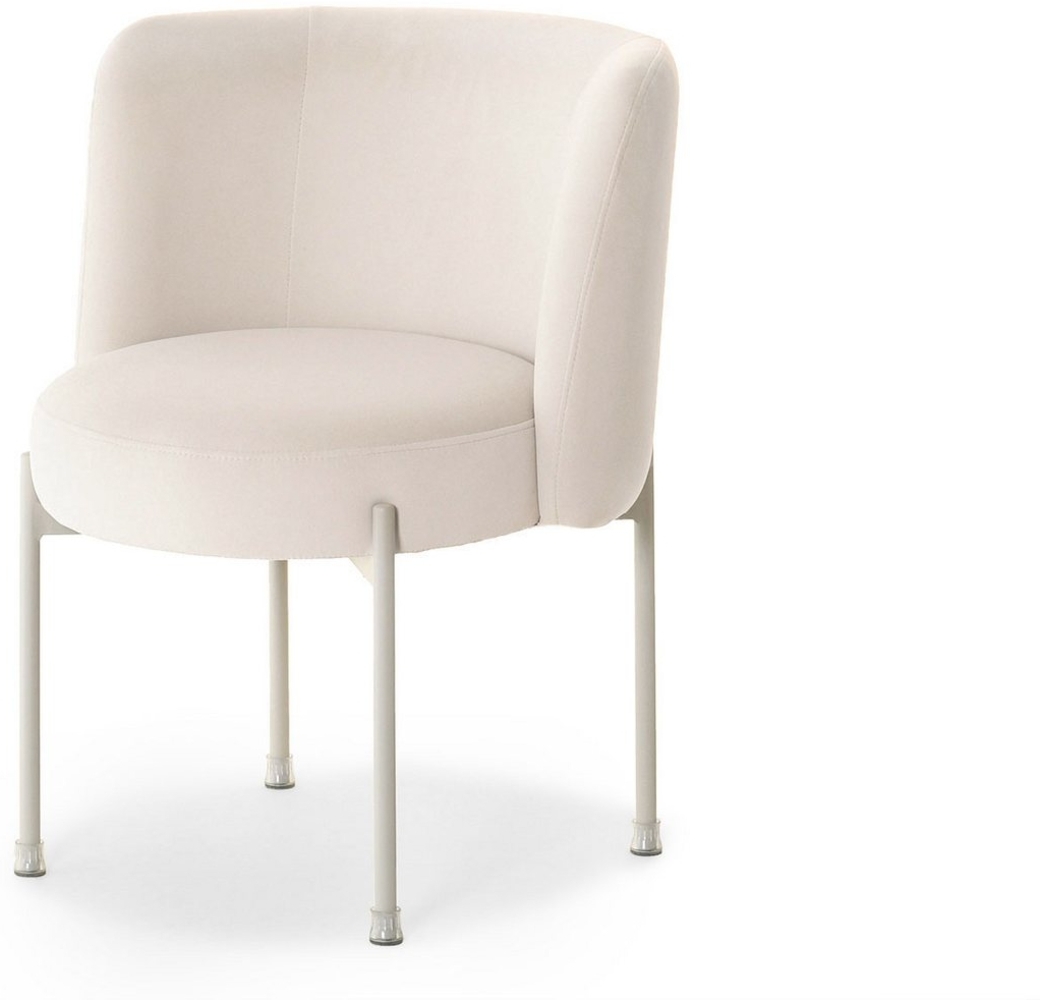 Compleo Stuhl Esszimmerstuhl, Polsterstuhl BEIGE mit Metallbeine CHARLOT GLAMOUR Bild 1
