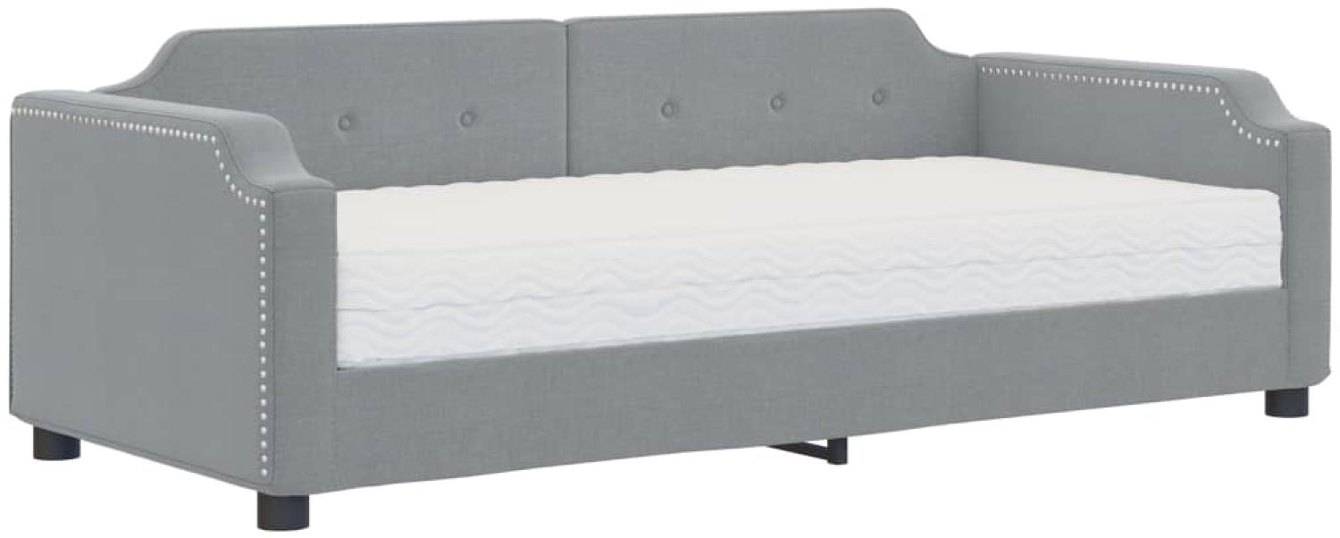 vidaXL Tagesbett mit Matratze Hellgrau 80x200 cm Stoff 3197611 Bild 1