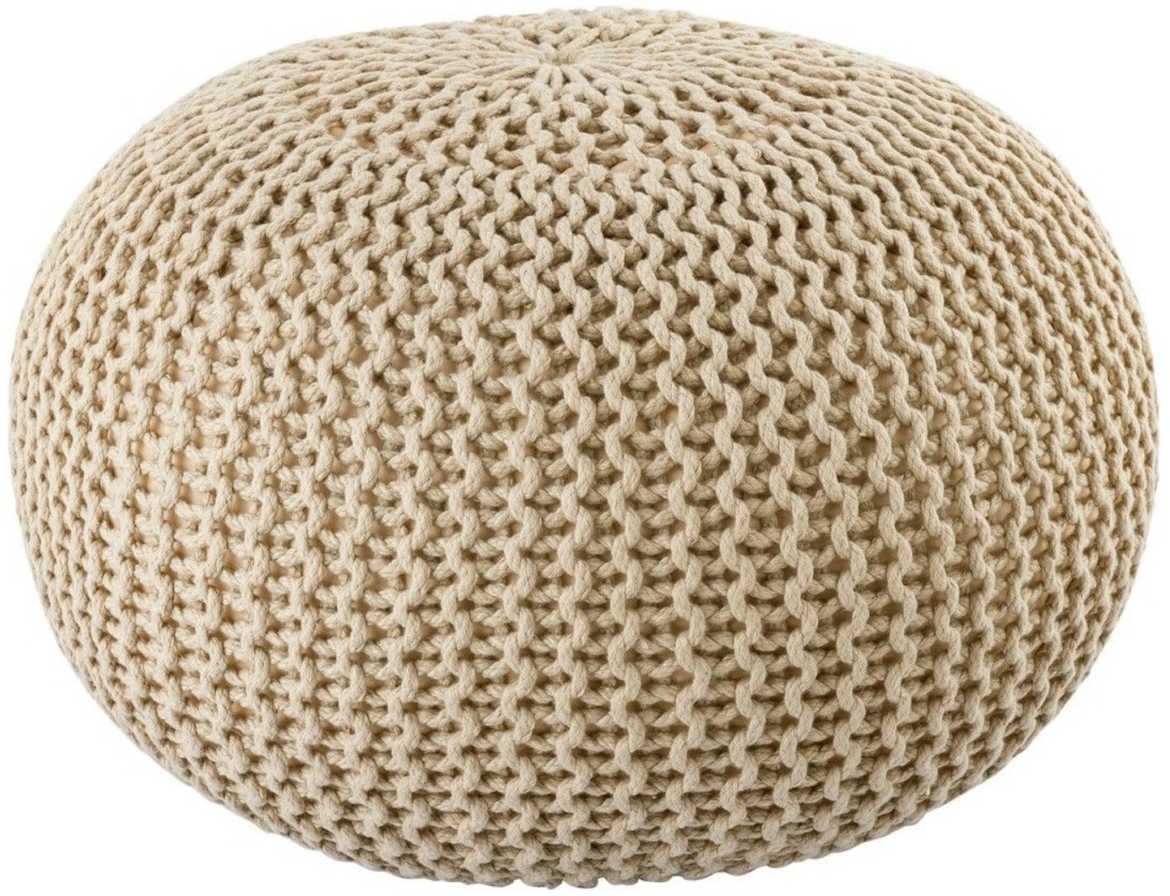 Pouf outdoor ø55cm Sitzpouf Terrasse Pool Garten creme - warm sand Bild 1