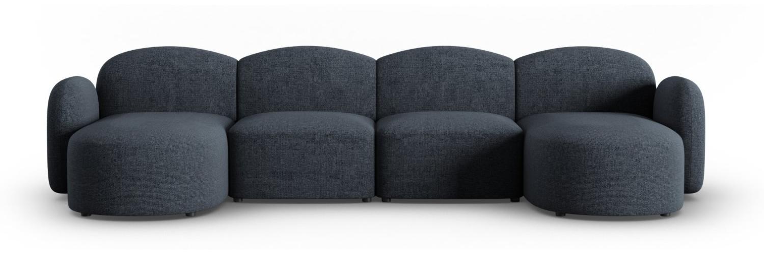 Micadoni Panorama Sofa Blair 6-Sitzer Chenille Blau Melange Bild 1