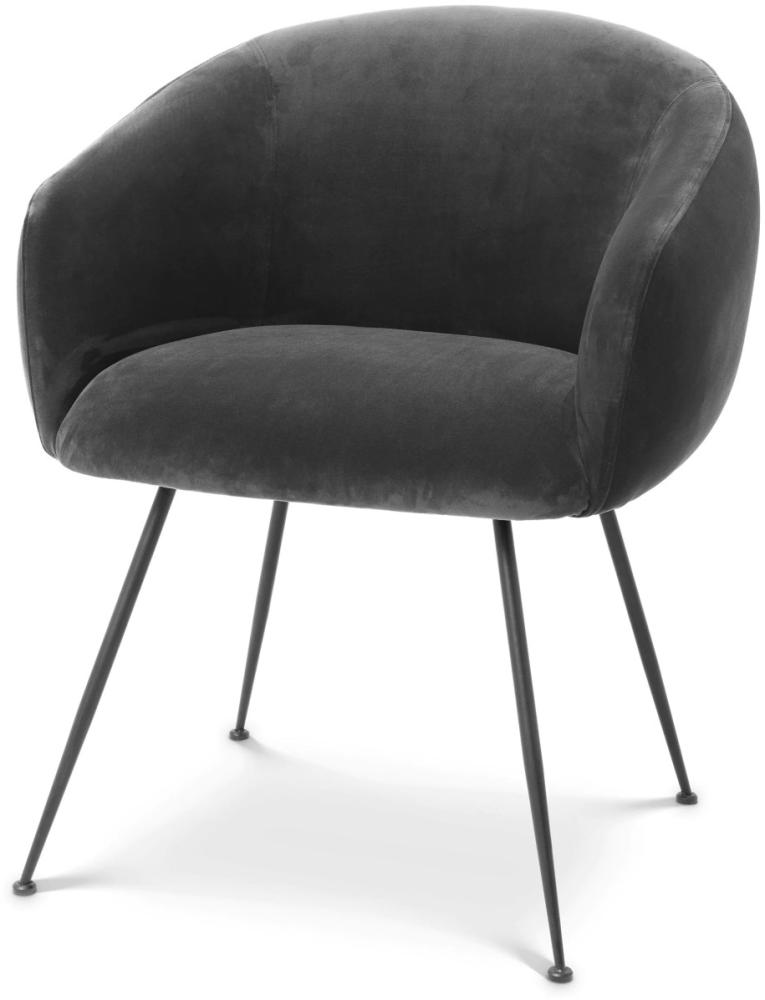 EICHHOLTZ Esszmmerstuhl Elbury Savona Dark Grey Velvet Bild 1