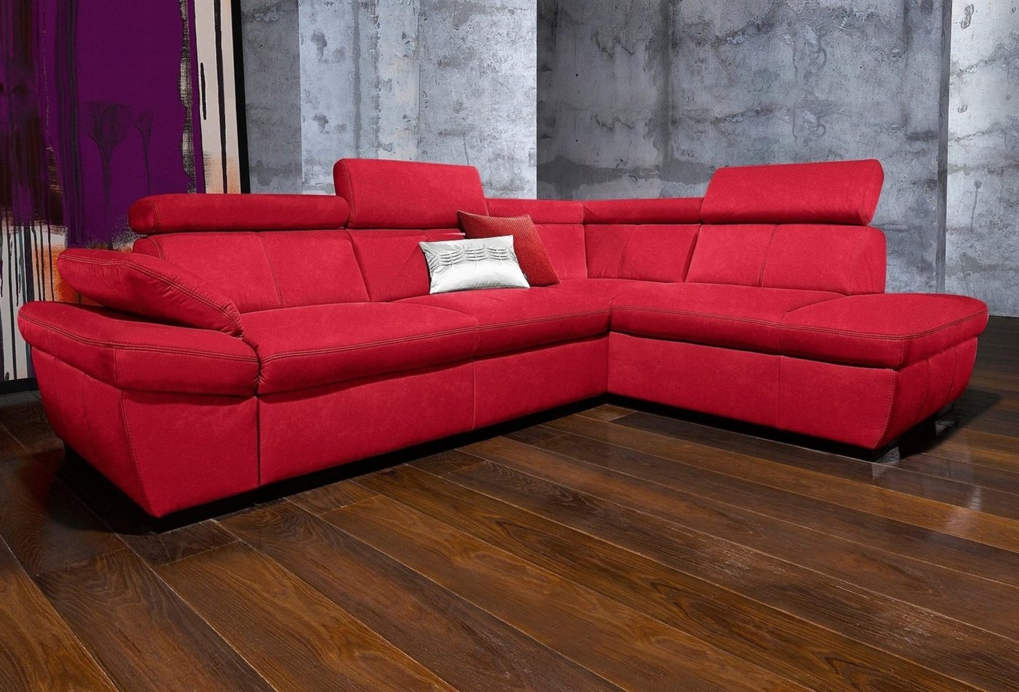 exxpo - sofa fashion Ecksofa Salerno, klassisch modernes Funktionssofa, hoher Sitzkomfort, L-Form, inkl. Kopf- und Armteilverstellung, wahlweise mit Bettfunktion Bild 1