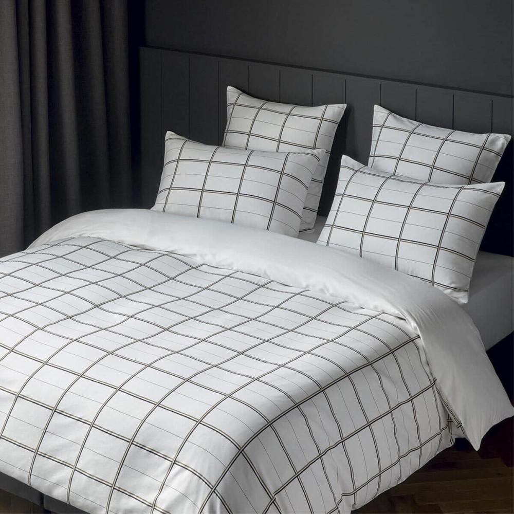 Hugo Boss Home Satin Bettwäsche Check|135x200 cm + 40x80 cm| white Bild 1