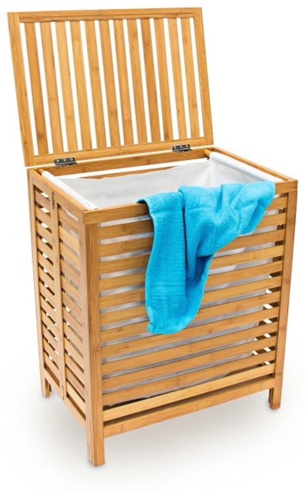 Wäschetruhe Holz Bild 1