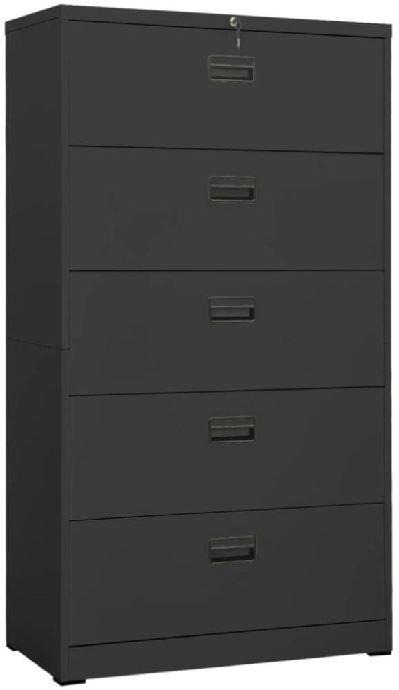 Aktenschrank Anthrazit 90x46x164 cm Stahl Bild 1