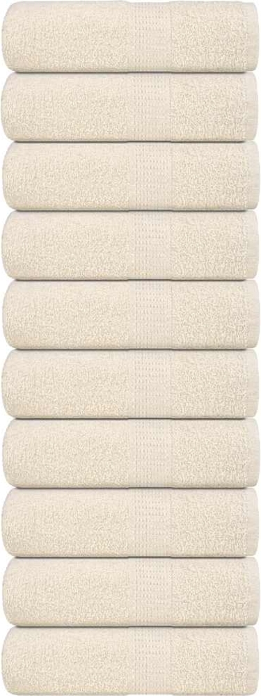 vidaXL Gästetücher 10 Stk. Creme 30x50 cm 360 g/m² 100% Baumwolle 136997 Bild 1