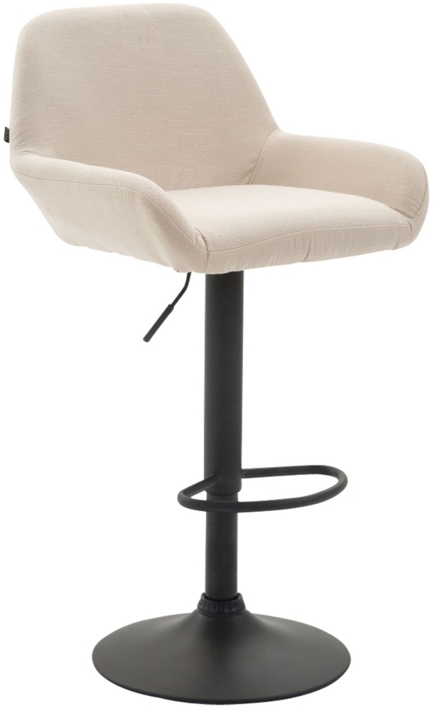 DELUKE® Barhocker DUBLIN - Creme, Stoff, Schwarz Barhocker mit Lehne Barstuhl Tresenhocker Tresenstuhl Kneipenhocker Kneipenstuhl Bild 1