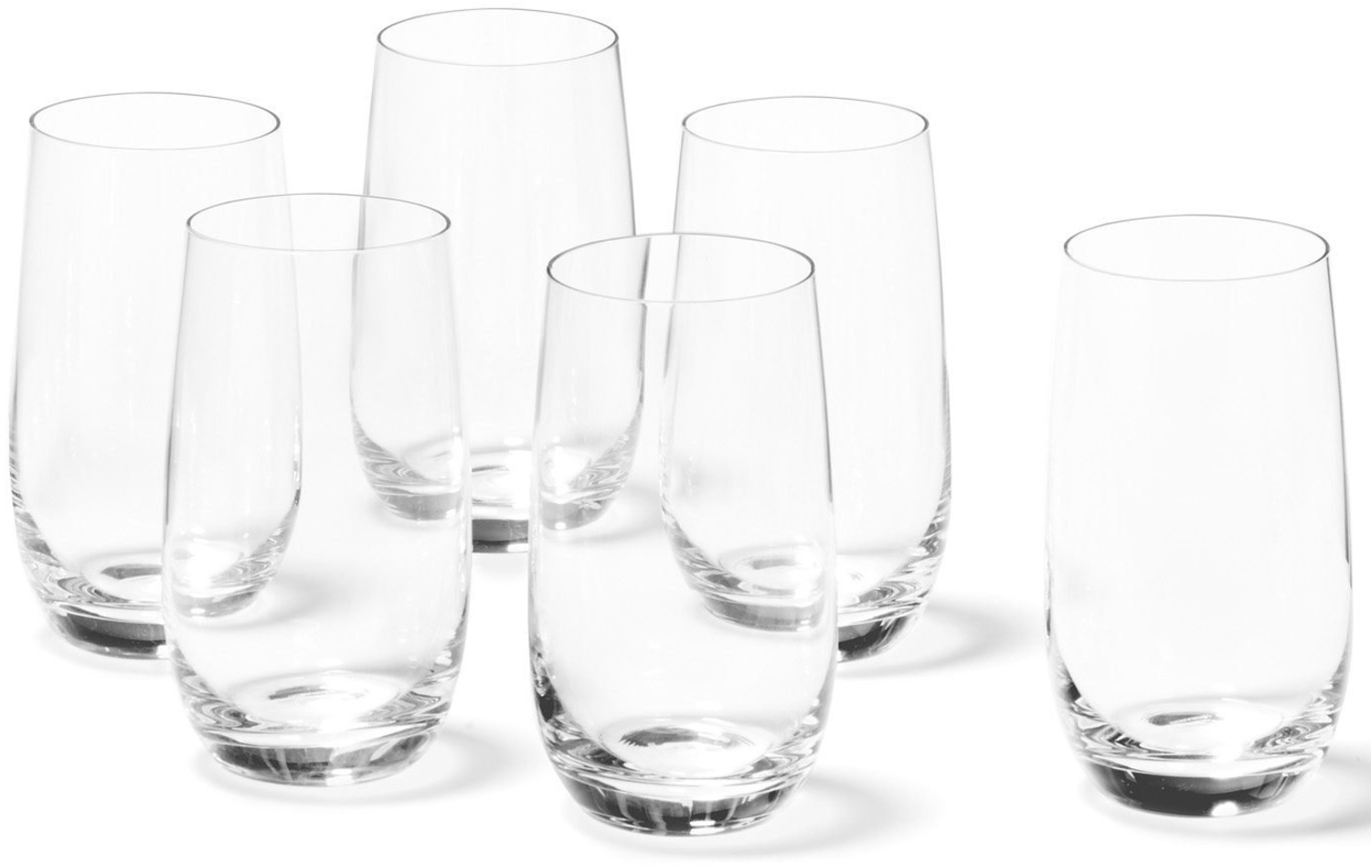 Leonardo Tivoli Trink-Gläser 6er Set, spülmaschinenfeste Wasser-Gläser, Trink-Becher aus Glas im modernen Stil, groß, 390 ml, 020965 Bild 1
