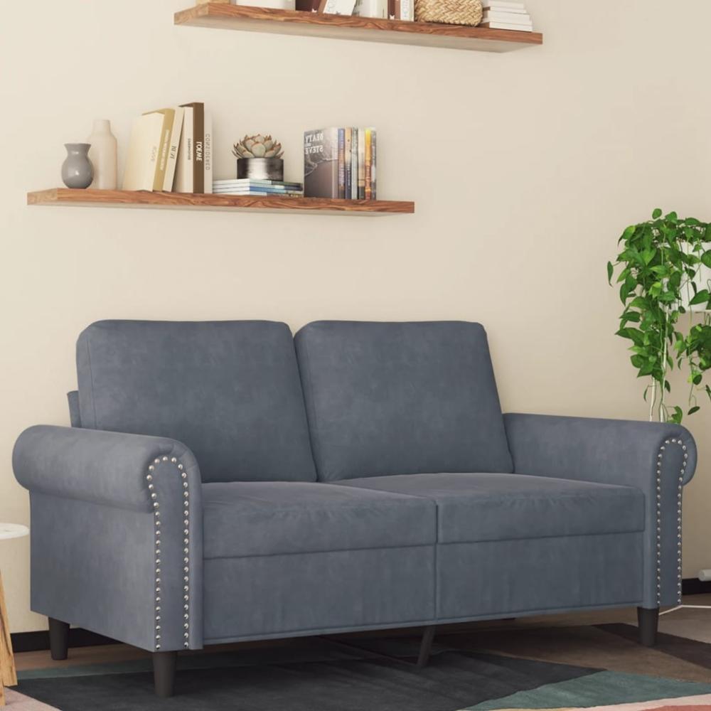 vidaXL 2-Sitzer-Sofa Dunkelgrau 120 cm Samt 359520 Bild 1