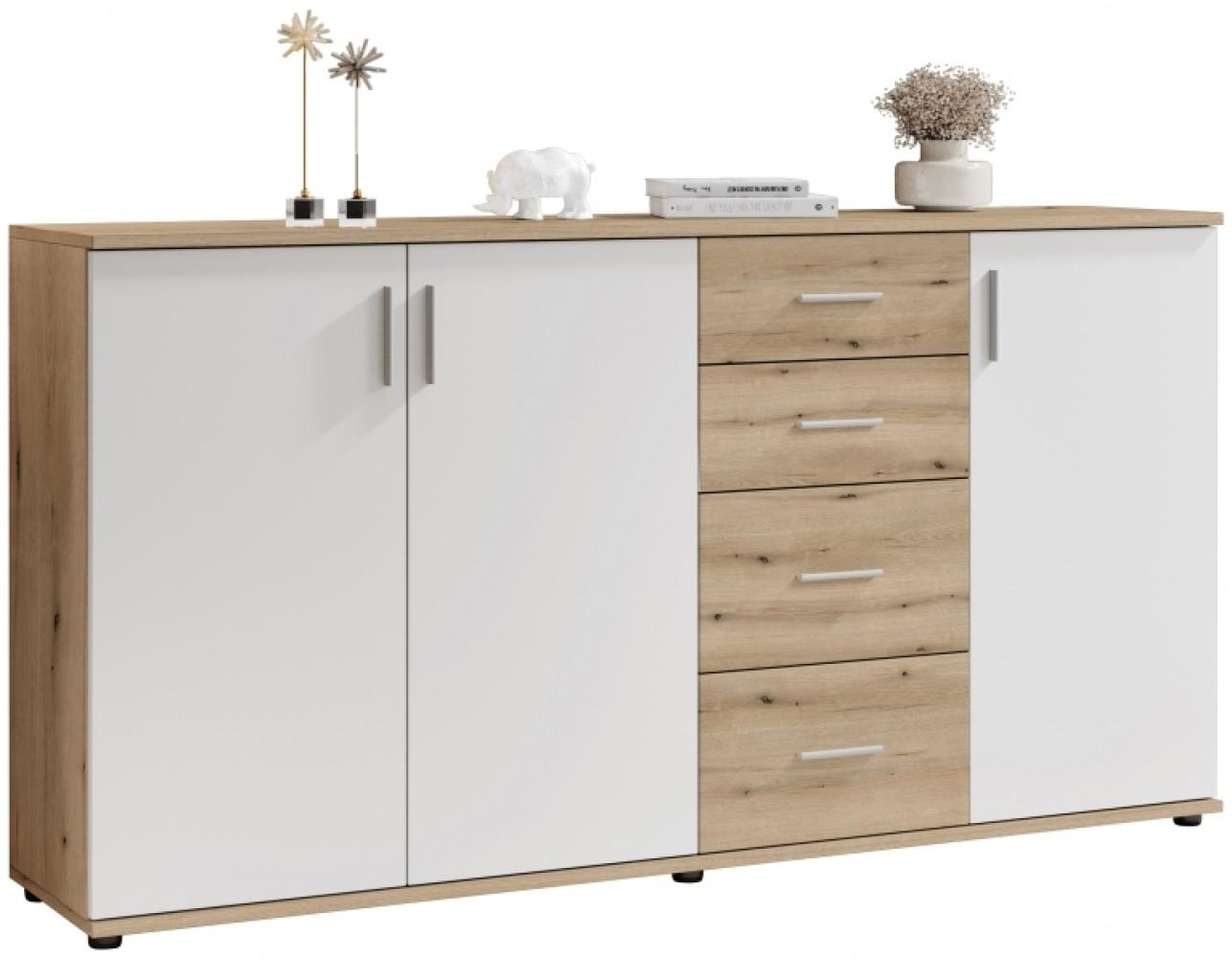 Kommode BC1040 Sideboard Evoke Eiche Nb. / Weiß ca, 160/84/35 cm Bild 1