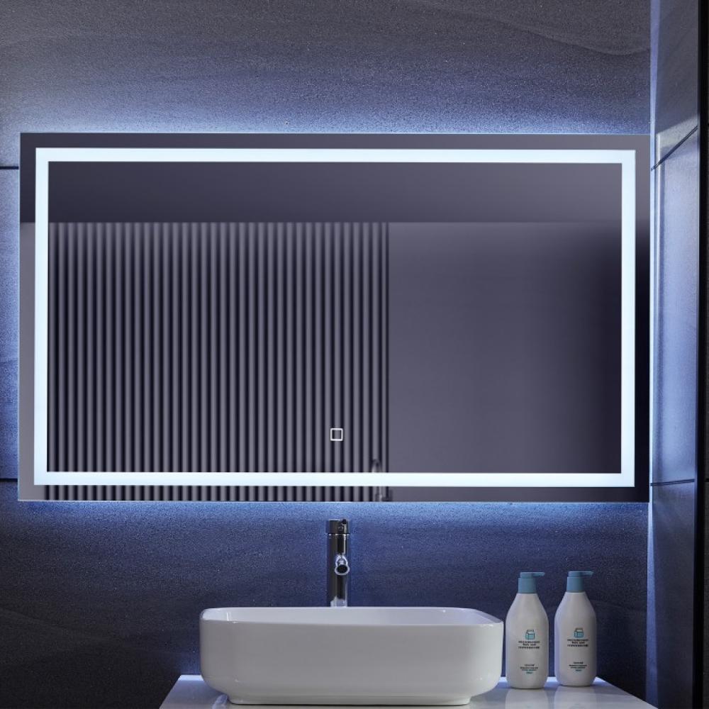 Aquamarin® LED-Badspiegel mit Speicherfunktion, Beschlagfrei, Dimmbar, EEK A++ & Energiesparend, 120 x 80 cm Bild 1