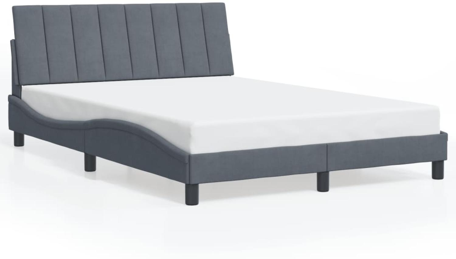 vidaXL Bettgestell ohne Matratze "Hanko" Dunkelgrau 140x190 cm Samt 3207844 Bild 1