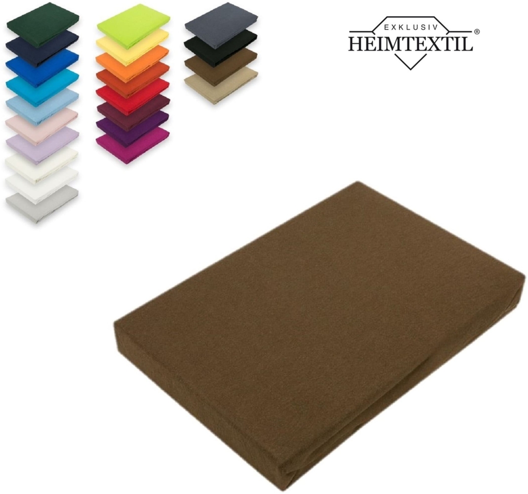 Jersey Spannbettlaken Premium Marke 140 - 160 x 200 cm Schokobraun Bild 1