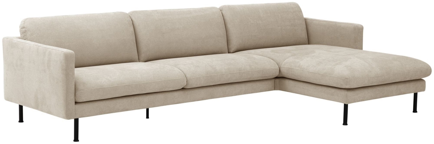 Sofa 2,5-Sitzer links mit Longchair rechts Kalia Bezug Flachgewebe Metall schwarz / beige 23239 Bild 1