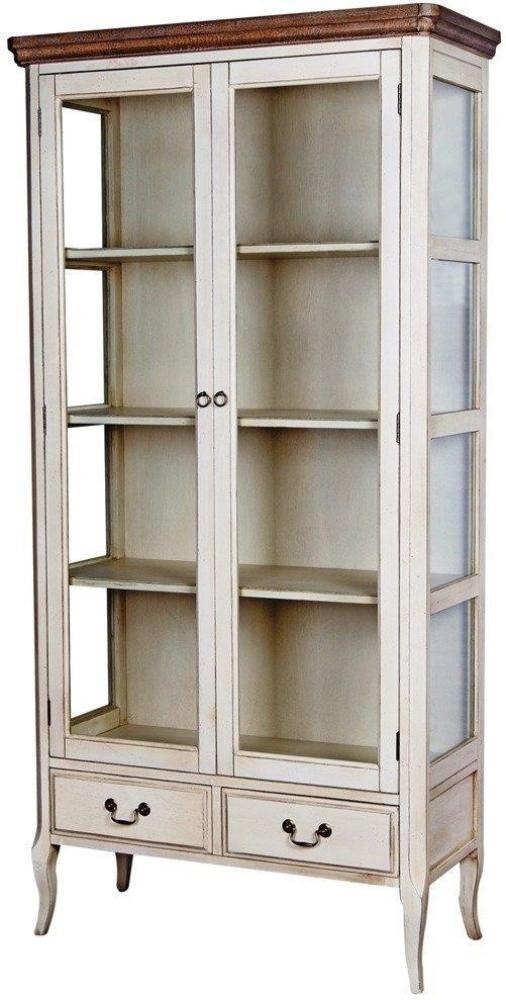 Livin Hill Vitrine Limena Elfenbein, hellbrauner Kranz LI2779 Bild 1