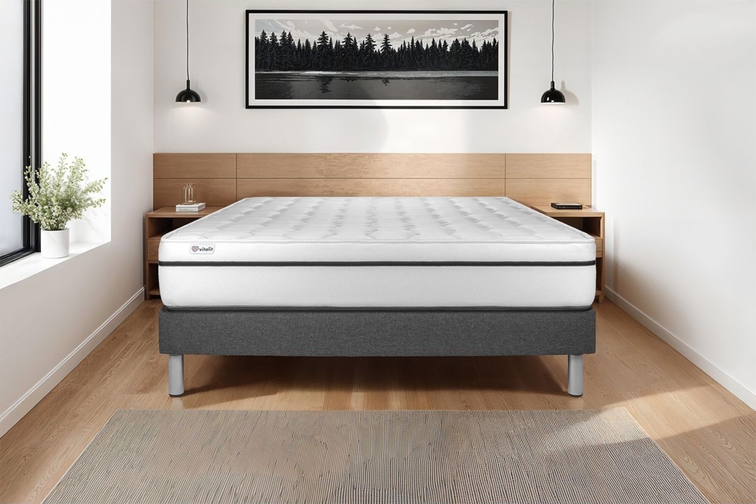 VITAL SPA matratze 160x220 cm + Bettgestell mit lattenrost, Härtegrad 4, Rückstellschaum, Höhe : 24 cm Bild 1