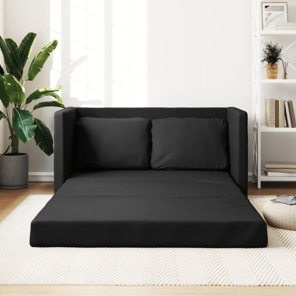 vidaXL Bodensofa mit Schlaffunktion Schwarz 112x174x55 cm Kunstleder 353973 Bild 1