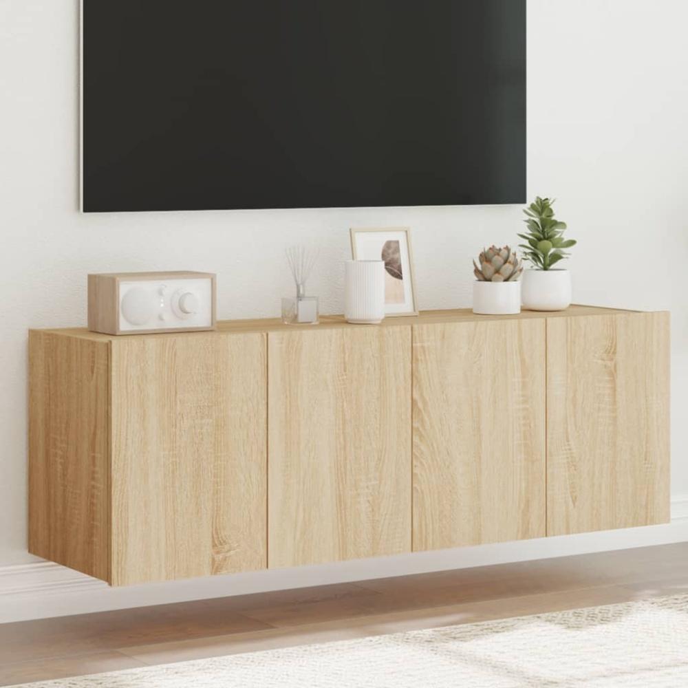 vidaXL TV-Wandschränke mit LED-Leuchten 2 Stk. Sonoma-Eiche 60x35x41cm 837307 Bild 1