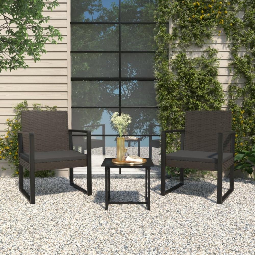 vidaXL Gartensessel mit Kissen Schwarz Poly Rattan Bild 1