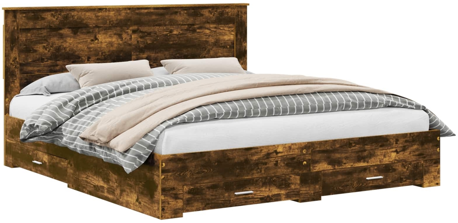 vidaXL Bettgestell mit Schubladen mit Kopfteil Holzwerkstoff 3410293 Bild 1