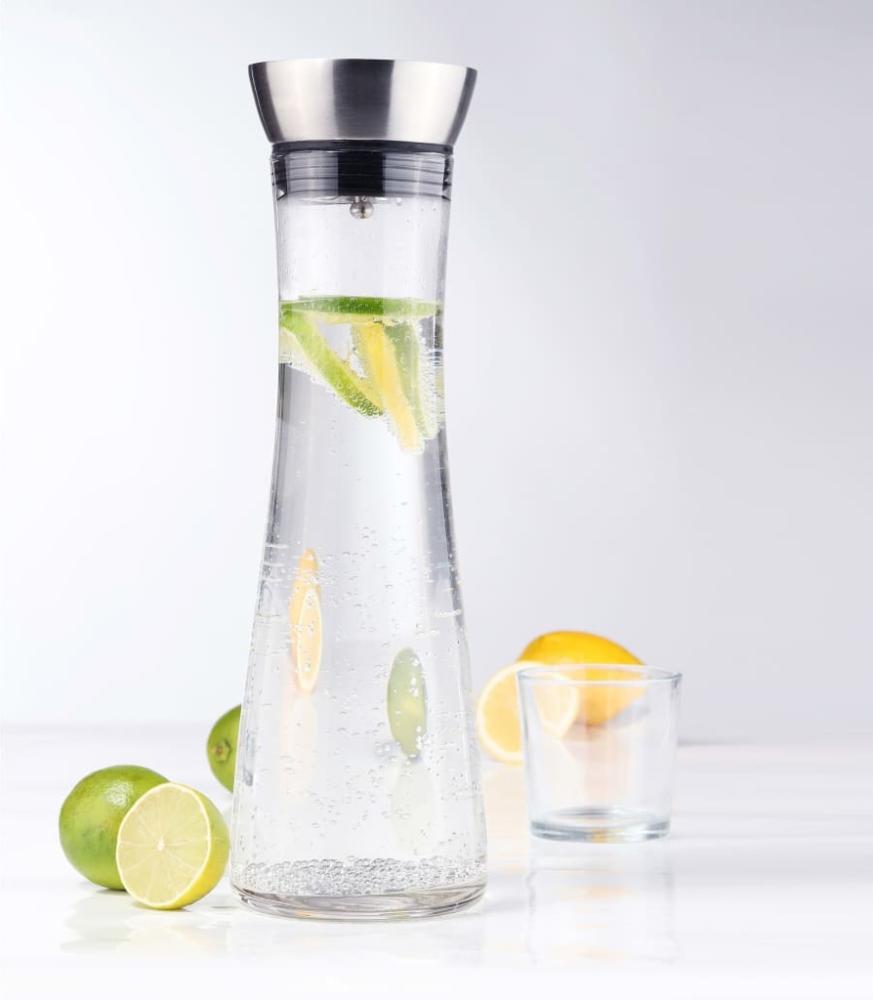 Wasserkaraffe Glaskaraffe Karaffe Wasserkrug Krug Glas mit Sieb 1 Liter Bild 1