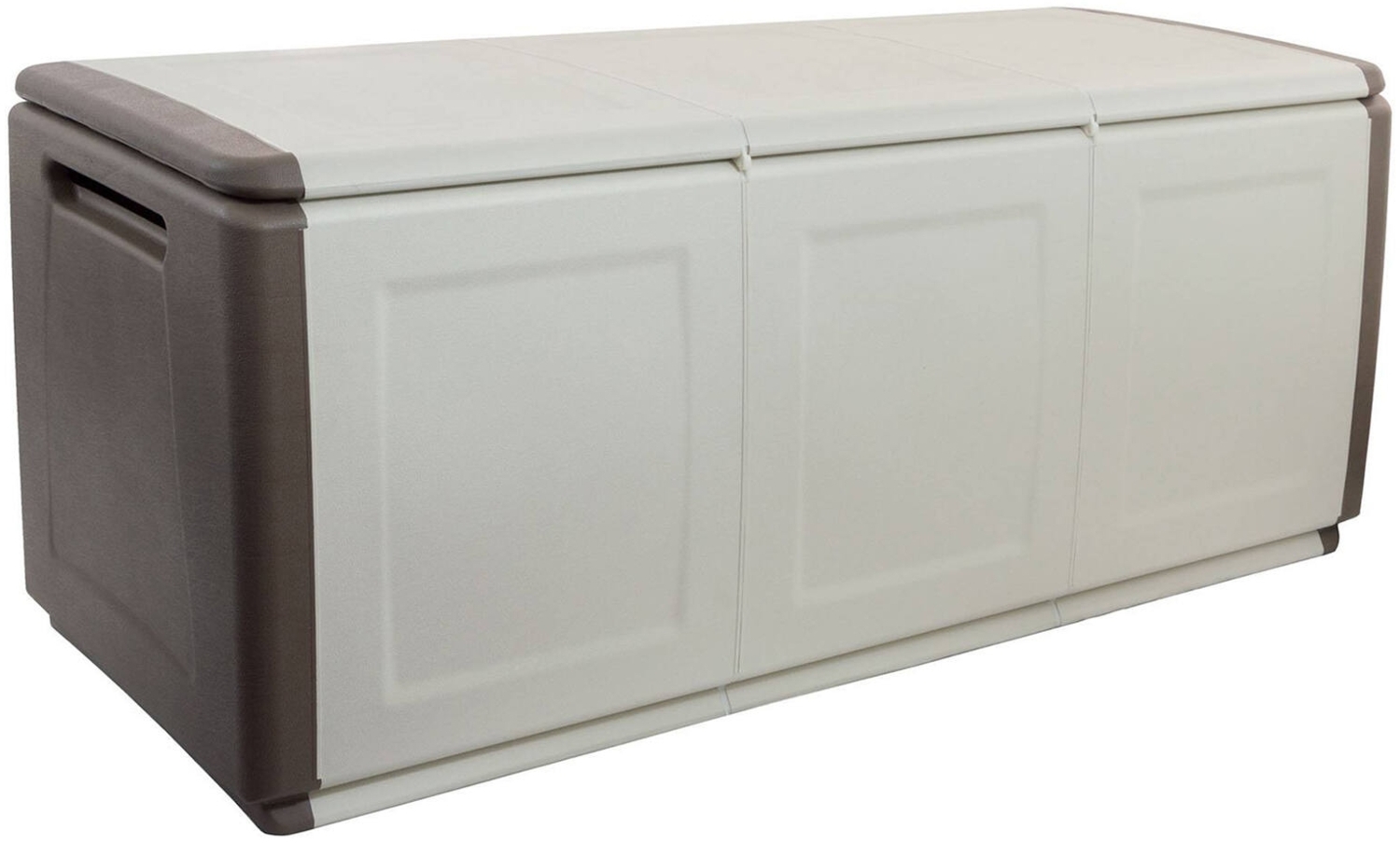 Dmora Achse-Koffer, Mehrzwecktruhe, Aufbewahrungskoffer, Aufbewahrungsbox, 100 % Made in Italy, 138 x 53 x 57 cm, Beige und Braun Bild 1