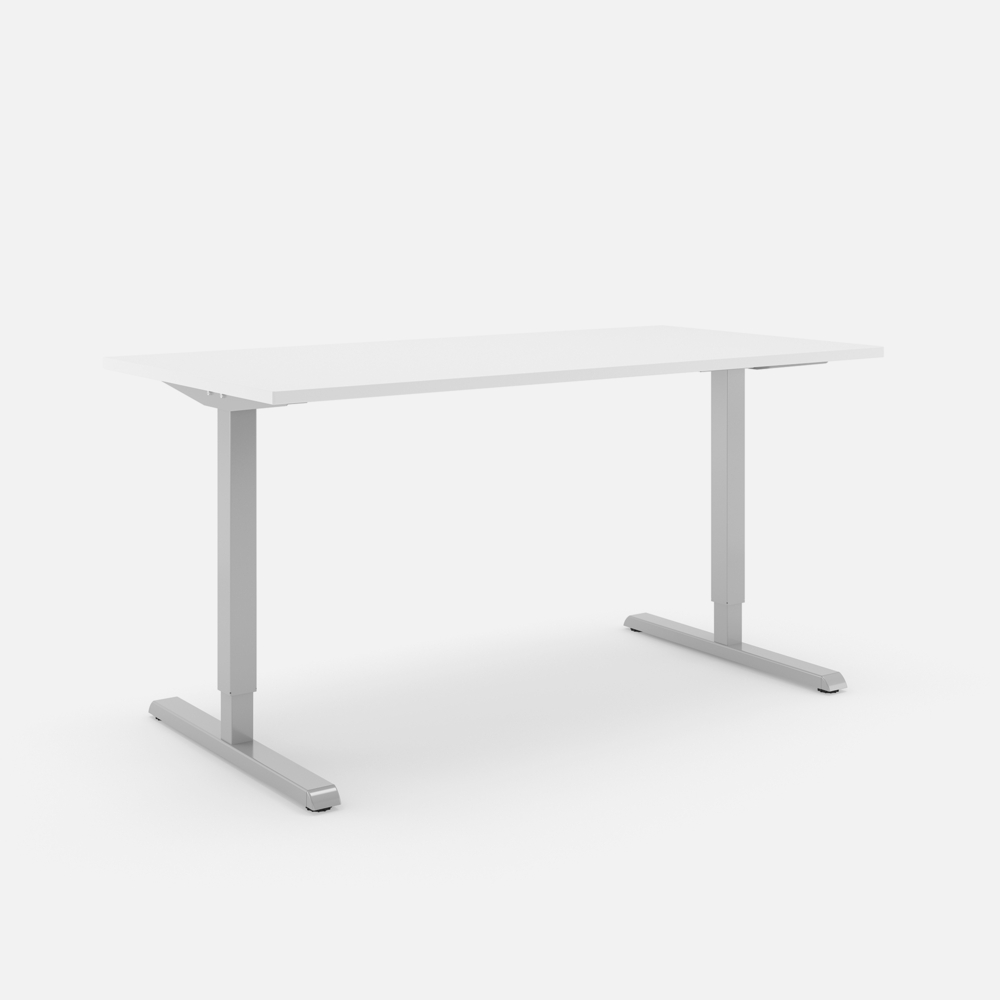 Steelforce 300 Schreibtisch - 160 , Weiß , Silber Bild 1