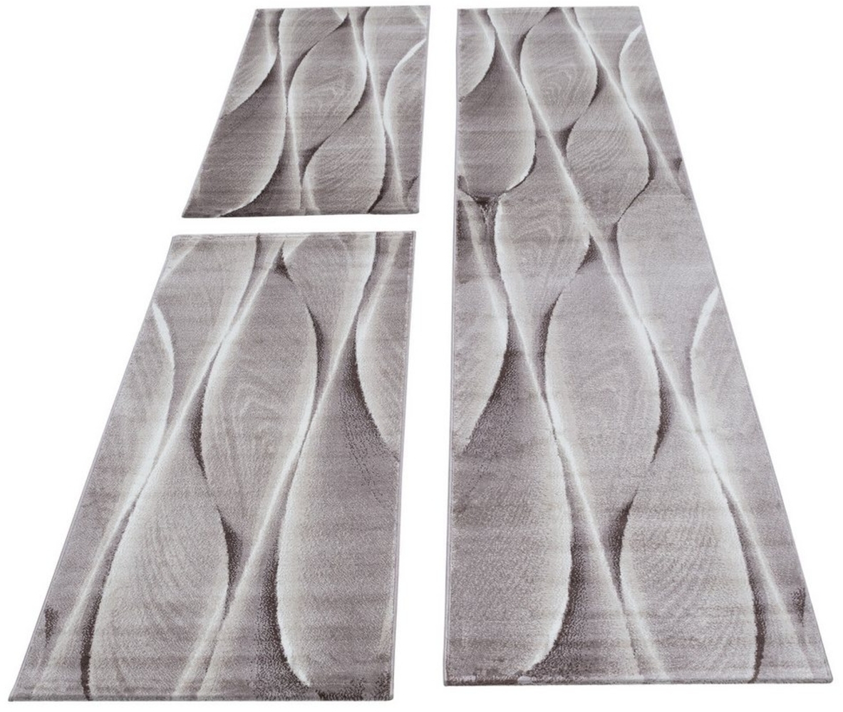 Carpettex Kurzflor-Bettumrandung Ombre Design, Höhe 12 mm, (Bett-Set, 3-tlg, Bettvorlage), Schlafzimmer Teppich Bettumrandung Läufer Set 3 teilig Bild 1