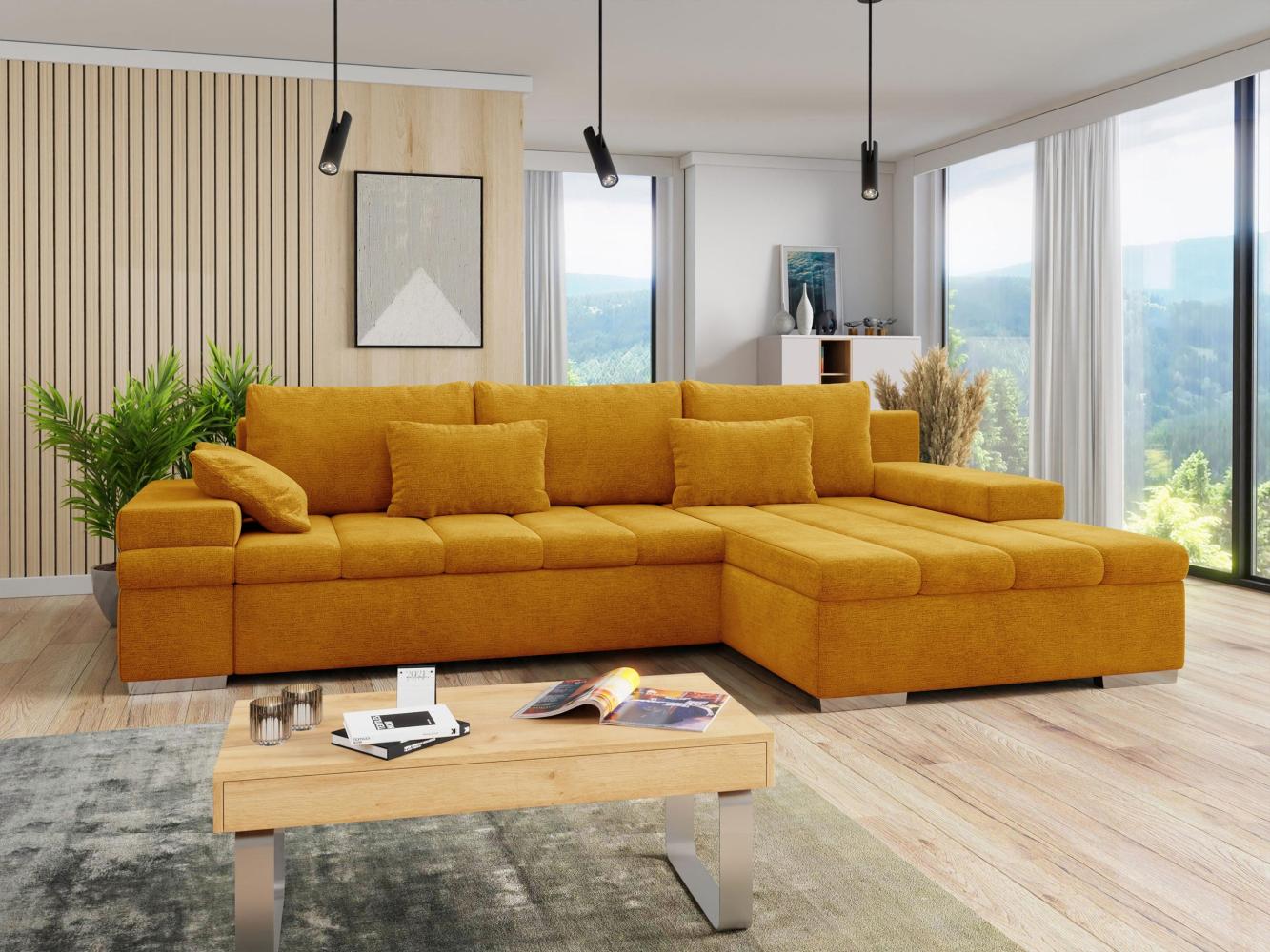 Ecksofa Bangkok mit Bettkasten und Schlaffunktion (Farbe: Wave 05, Seite: Rechts) Bild 1