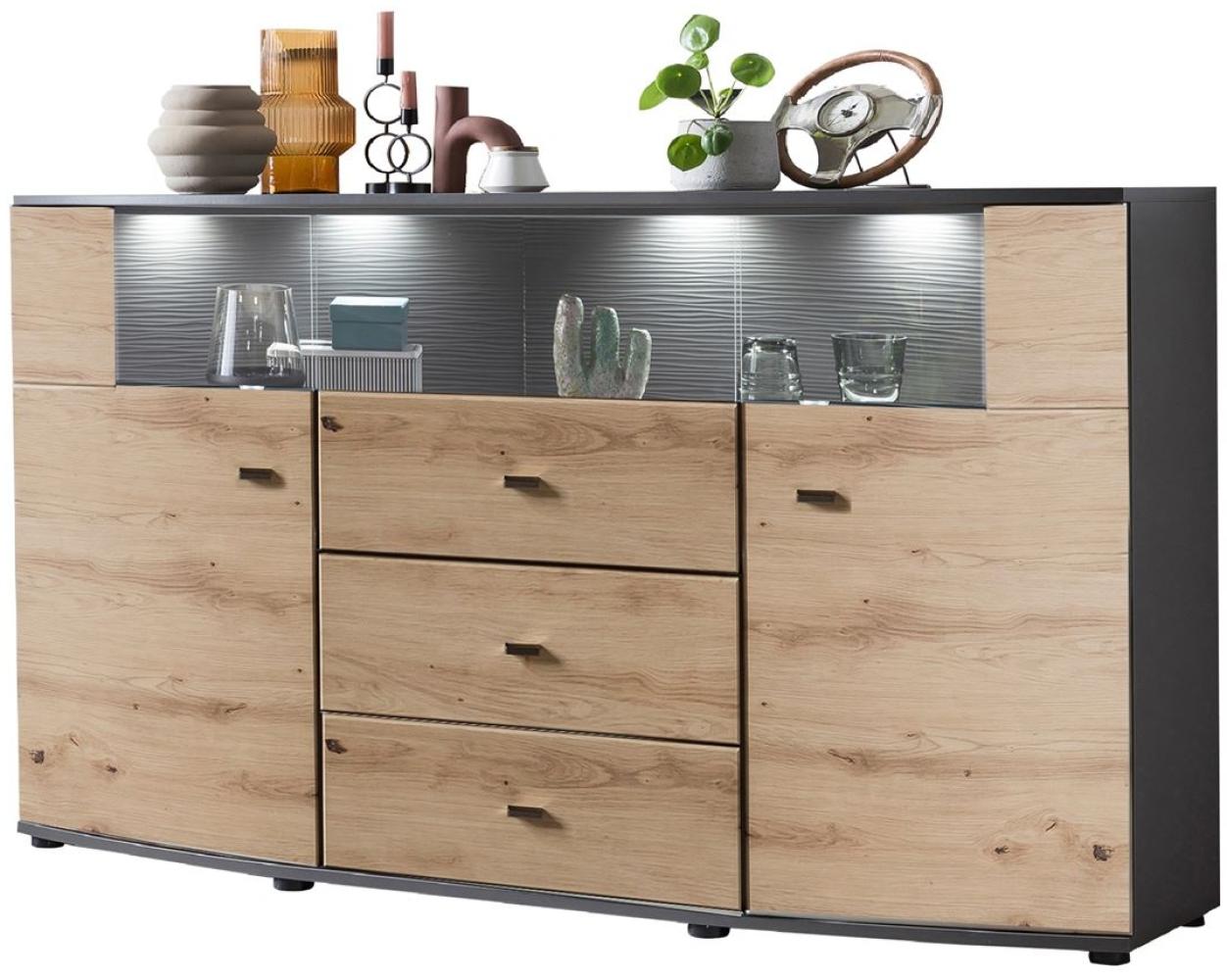 Sideboard Jacinthe 160x87x42 Anrichte Artisan Eiche/Anthrazit 10193 Bild 1