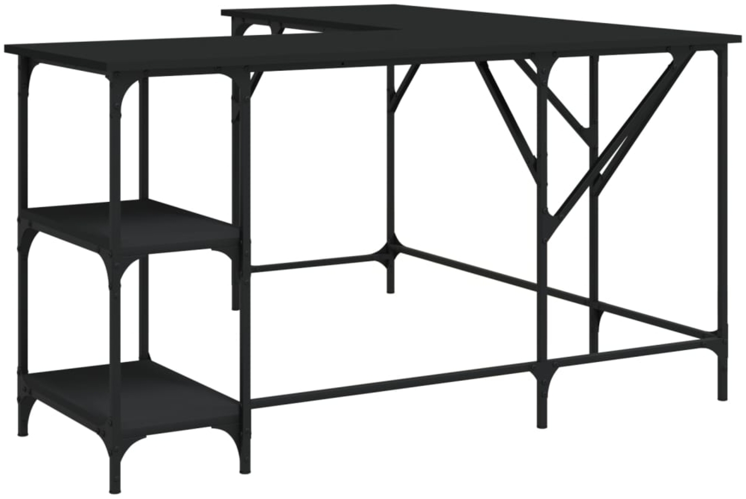 vidaXL Schreibtisch Schwarz 139x139x75 cm Holzwerkstoff 837587 Bild 1