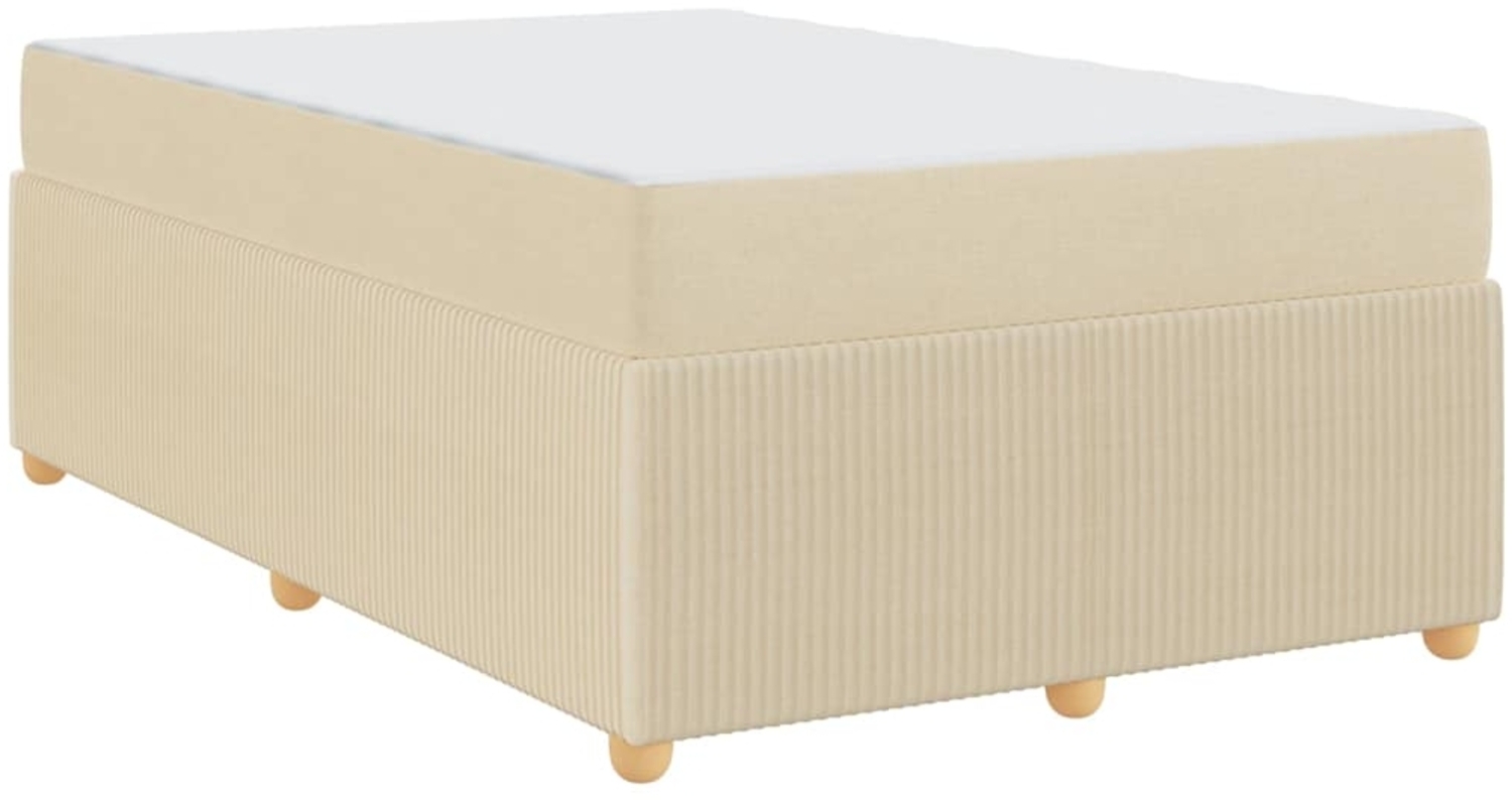 vidaXL Bettgestell mit Matratze mit Matratze Creme 120 x 200 cm Stoff 3398384 Bild 1