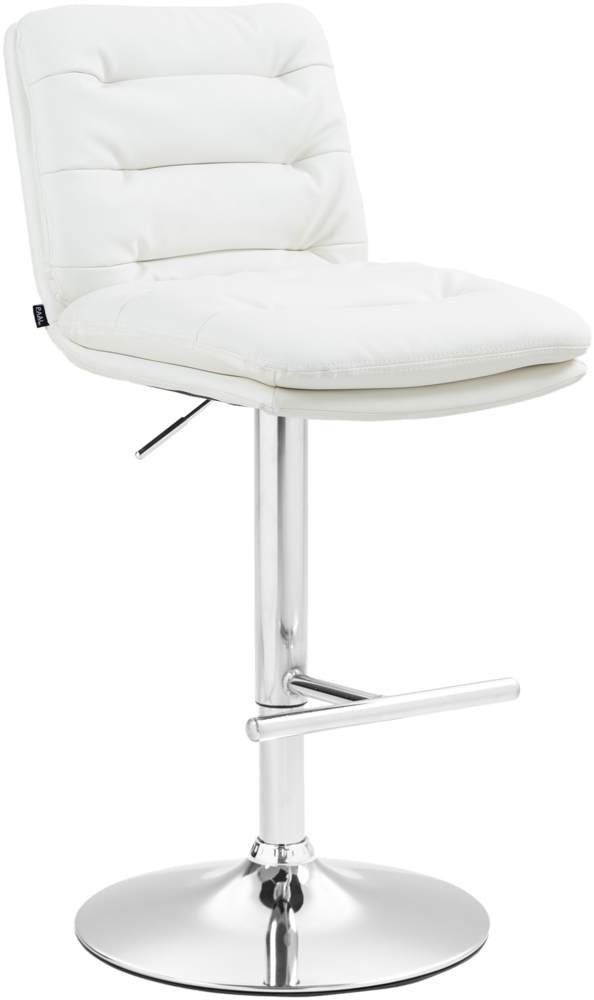 CLP Barhocker Damar Kunstleder höhenverstellbar und drehbar,weiß chrom Bild 1