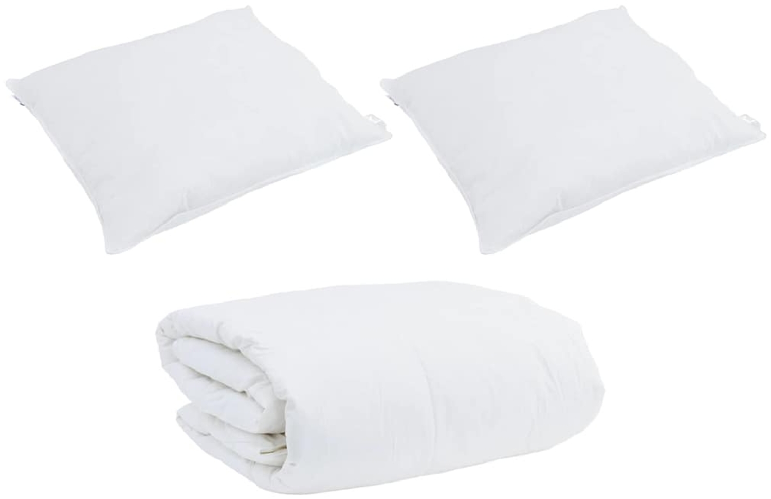 vidaXL Bettdecken Set mit Kissen 3 pcs Weiß Daunenfeder 3377137 Bild 1