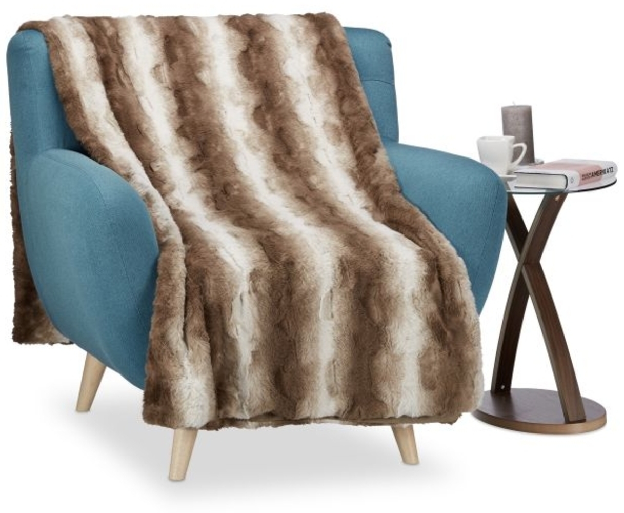 Felldecke aus Kunstfell in Braun Bild 1