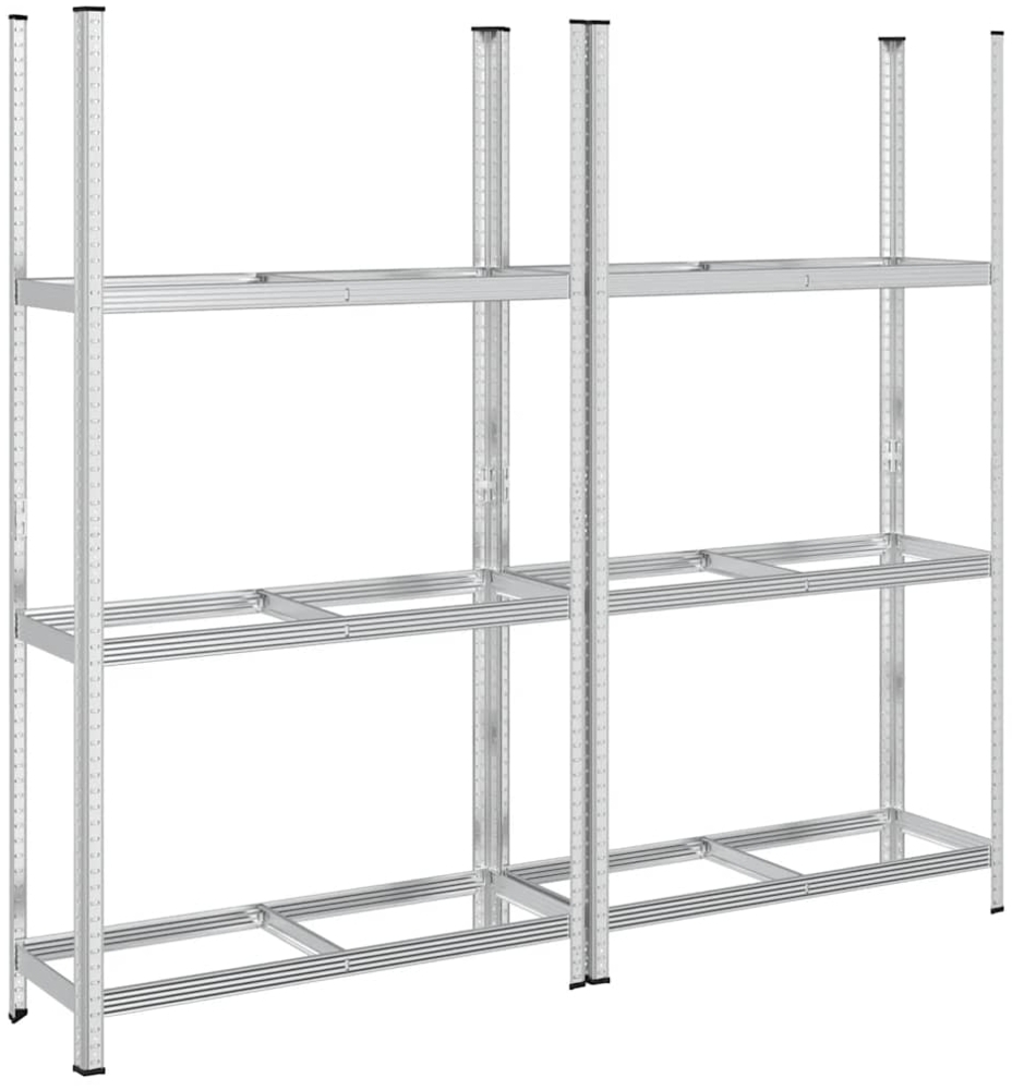vidaXL Reifenregale mit 3 Böden 2 Stk. Silbern 110x40x200 cm Stahl 4016971 Bild 1