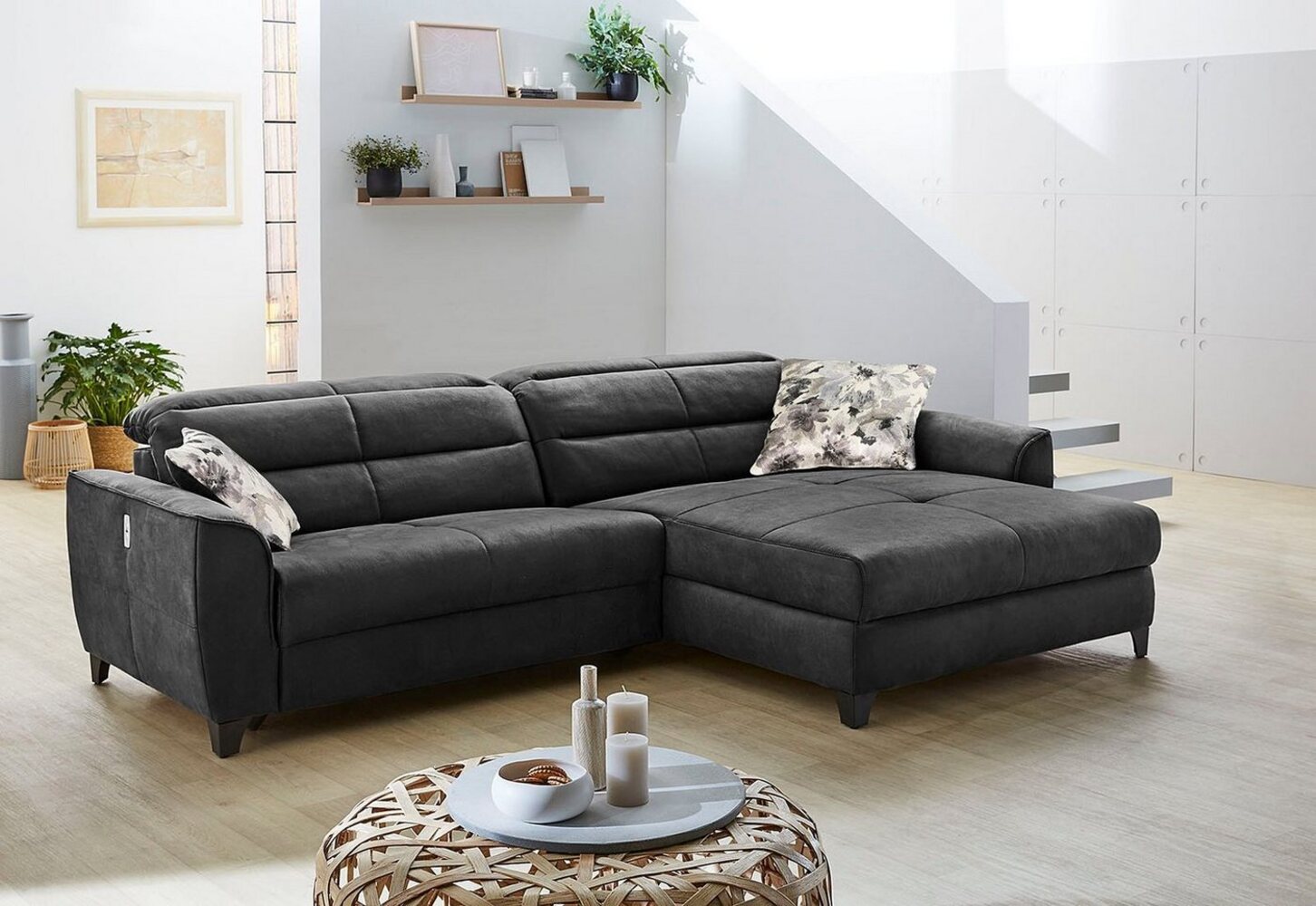 Jockenhöfer Gruppe Ecksofa Double One L-Form, mit 2x 120cm breiten, elektromotorischen Relaxfunktionen Bild 1