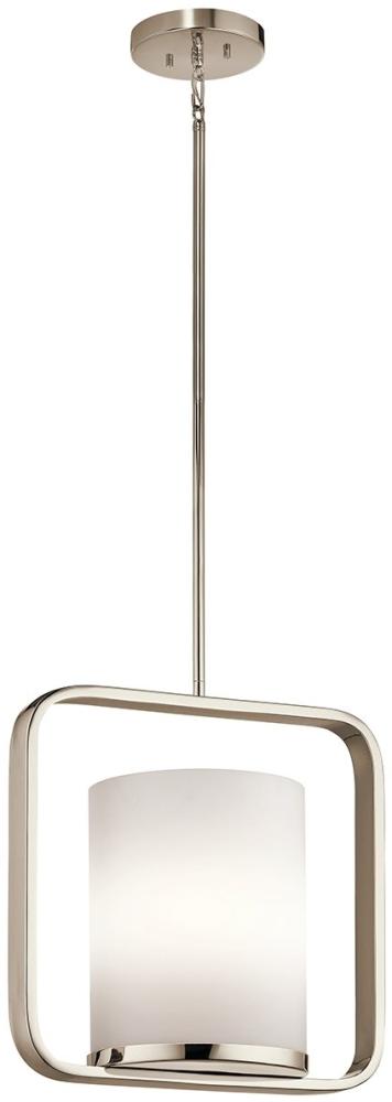 Pendellampe, Deckenleuchte, Glas Nickel, D 23,5 cm Bild 1